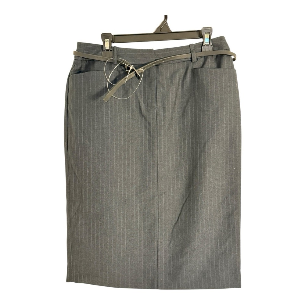 Calvin Klein Skirt Women's Size 0 Grey Pinstripe Pencil Skirt NWT